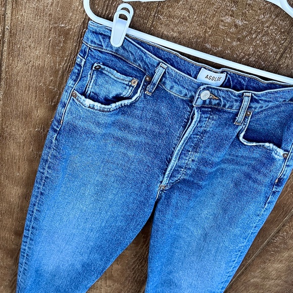 Agolde Riley High Rise Straight Crop Jeans Size 30 - Picture 9 of 11
